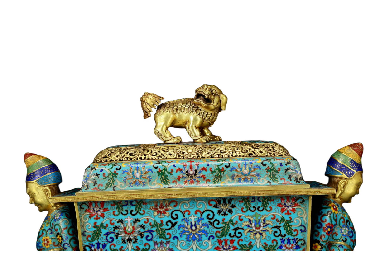 A Precious Cloisonne 'Scrolling Lotus& Figure' Censer - 2