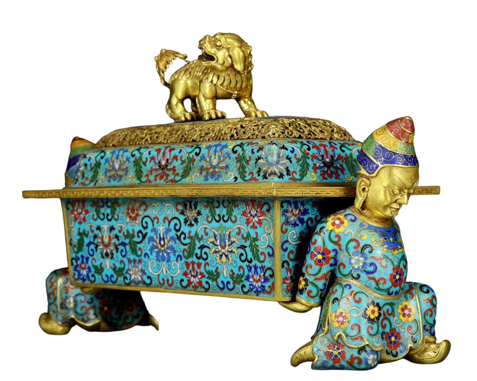 A Precious Cloisonne 'Scrolling Lotus& Figure' Censer - 3