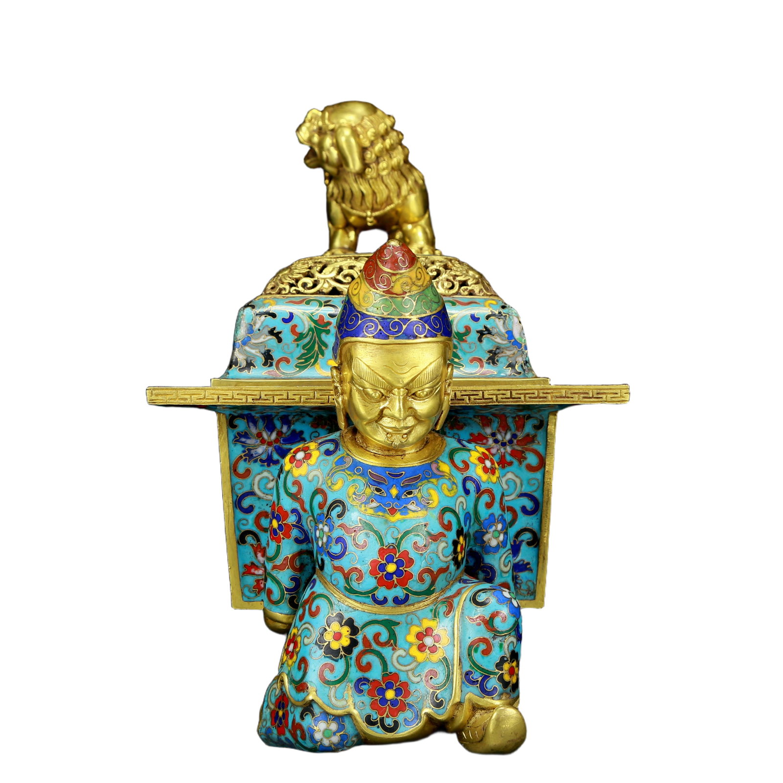 A Precious Cloisonne 'Scrolling Lotus& Figure' Censer - 4