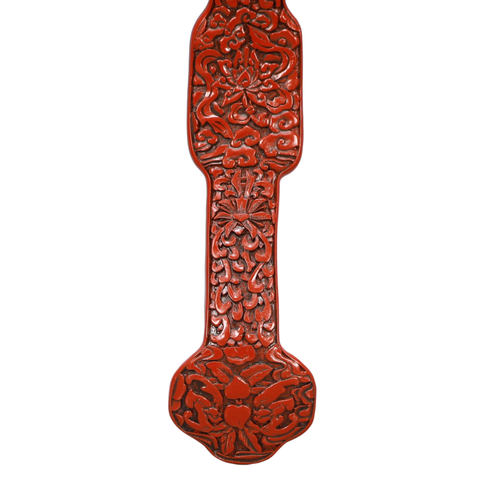 A Rare Carved Red Lacquer Figure Pattern Ruyi - 6