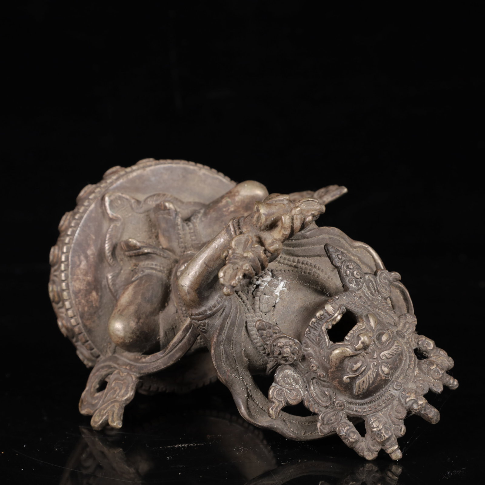 An Exquisite Silver-Plated Bronze Beast-Ears and Beast Legs Figure Censer - 11