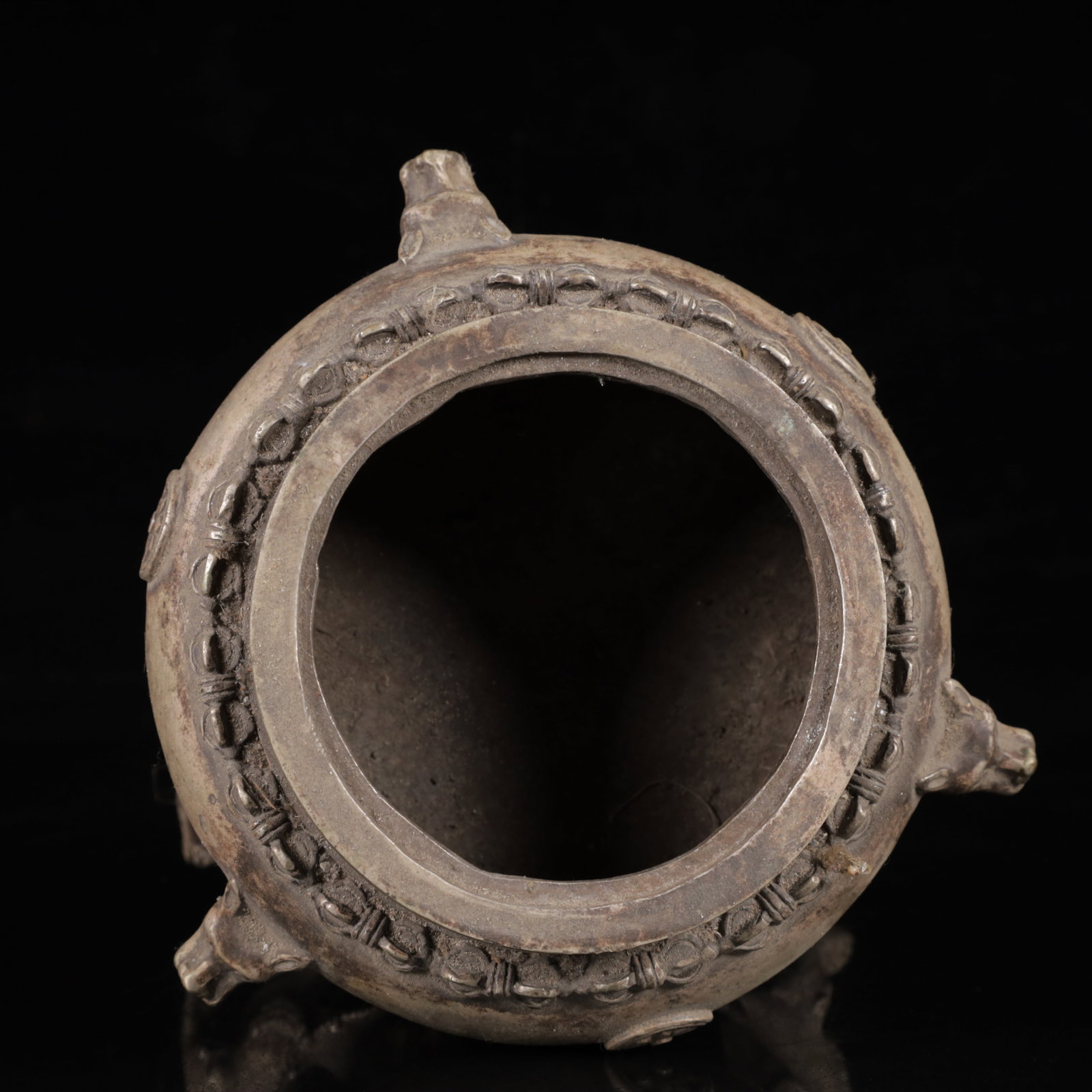 An Exquisite Silver-Plated Bronze Beast-Ears and Beast Legs Figure Censer - 13