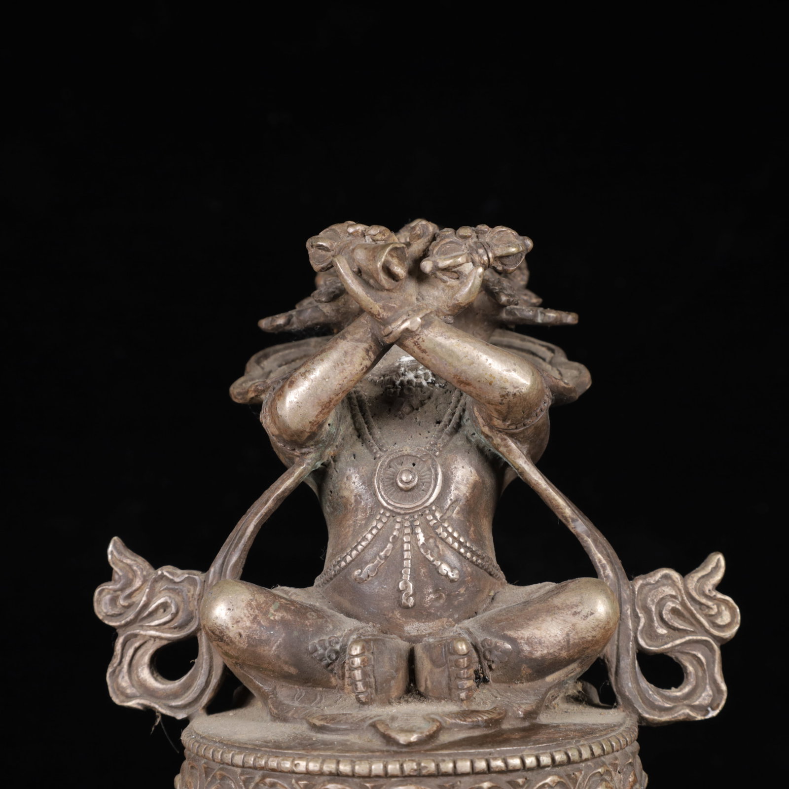 An Exquisite Silver-Plated Bronze Beast-Ears and Beast Legs Figure Censer - 2