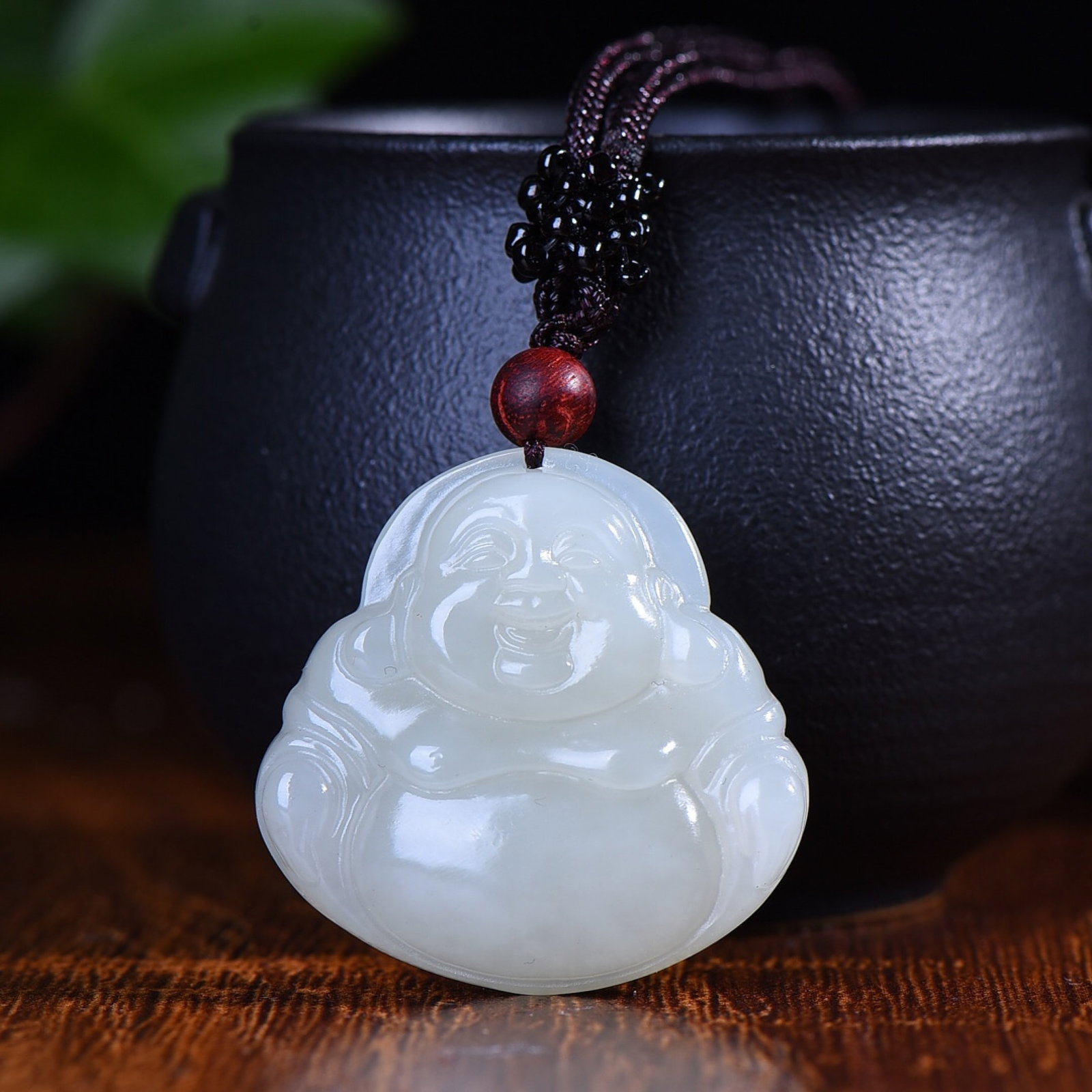 An Exquisite White Jade Maitreya Buddha Pendant: Estimated Value:400-800 An Exquisite White Jade Maitreya Buddha Pendant,Size:34mmx35mm (寓意)吉祥 保平安 白玉弥勒佛像×