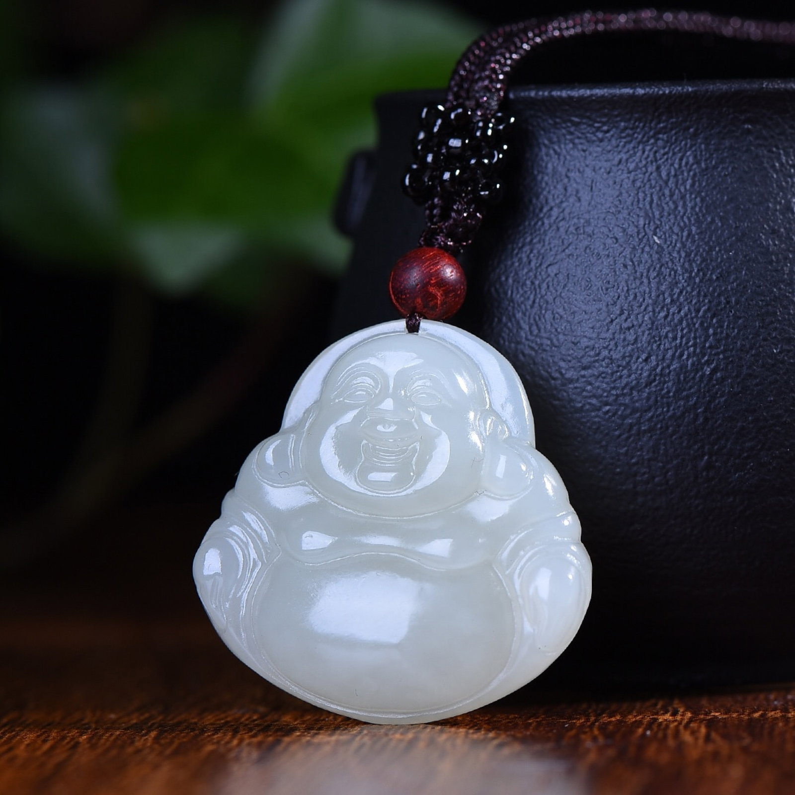 An Exquisite White Jade Maitreya Buddha Pendant - 2