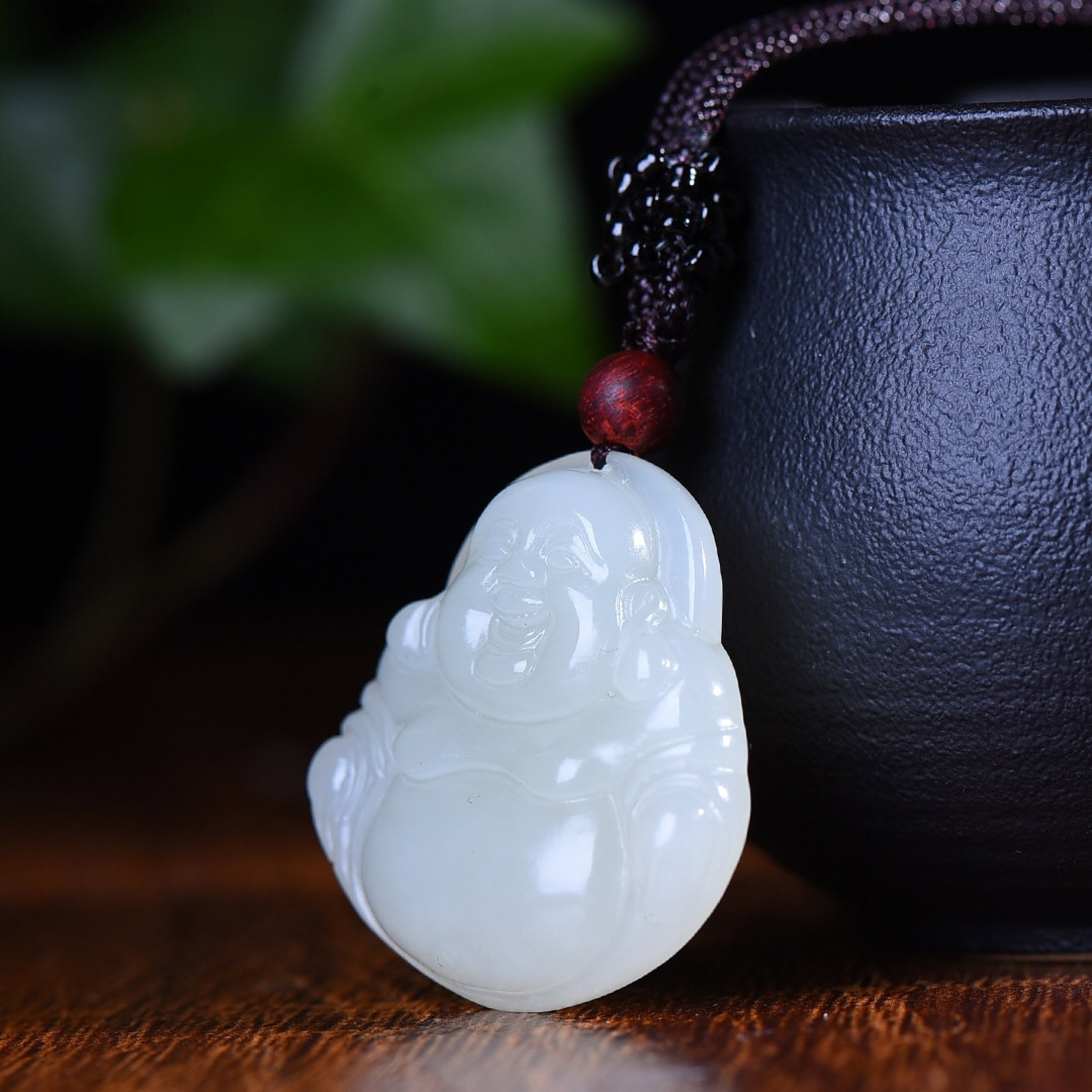 An Exquisite White Jade Maitreya Buddha Pendant - 3
