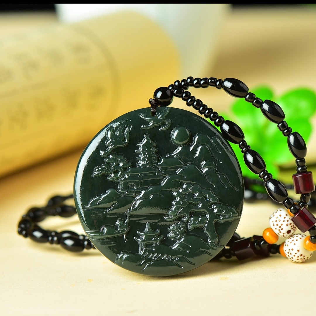 An Exquisite Sapphire Landscape and Figure Pattern Pendant - 2