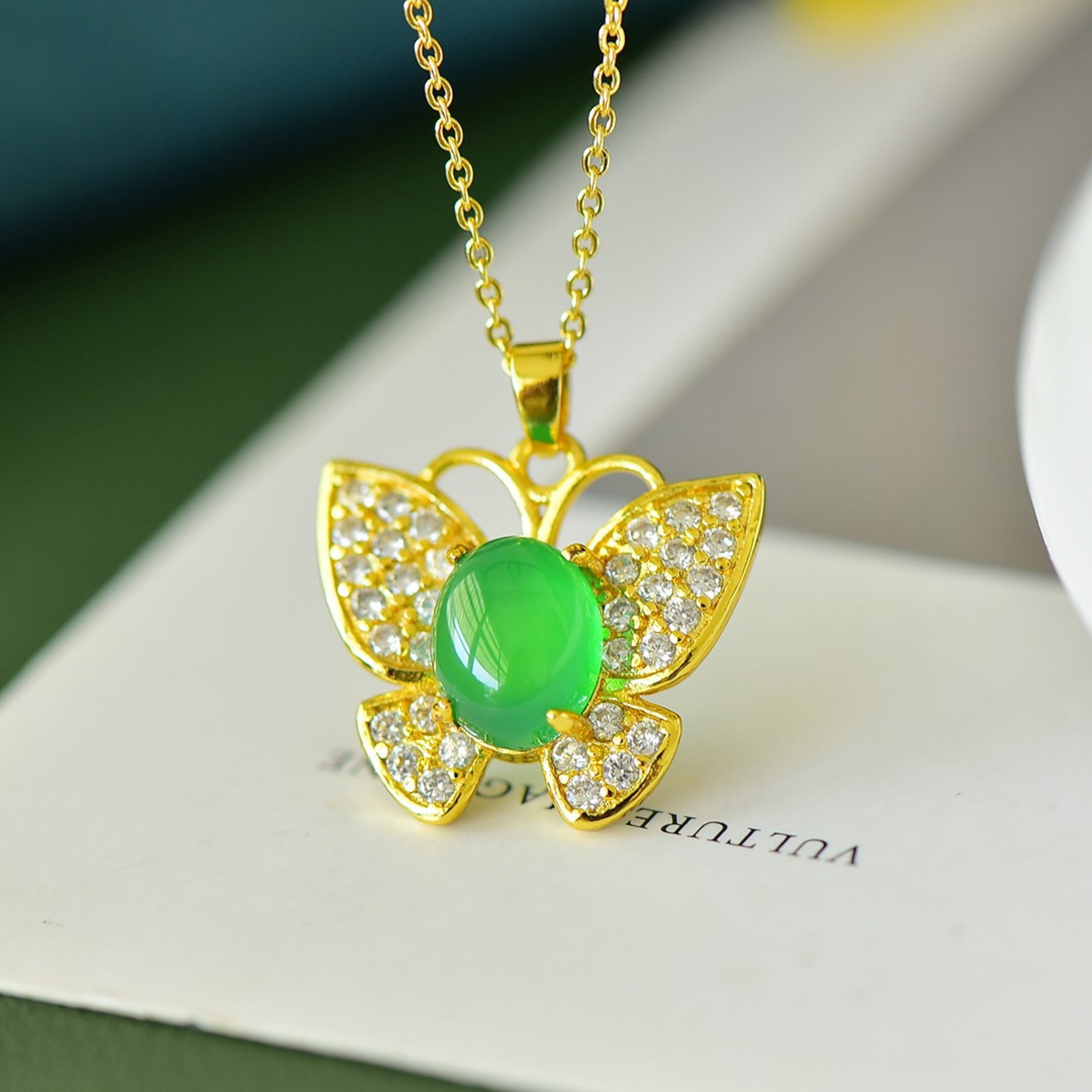 An Exquisite Butterfly Pendant,Inlaid Diamond - 3