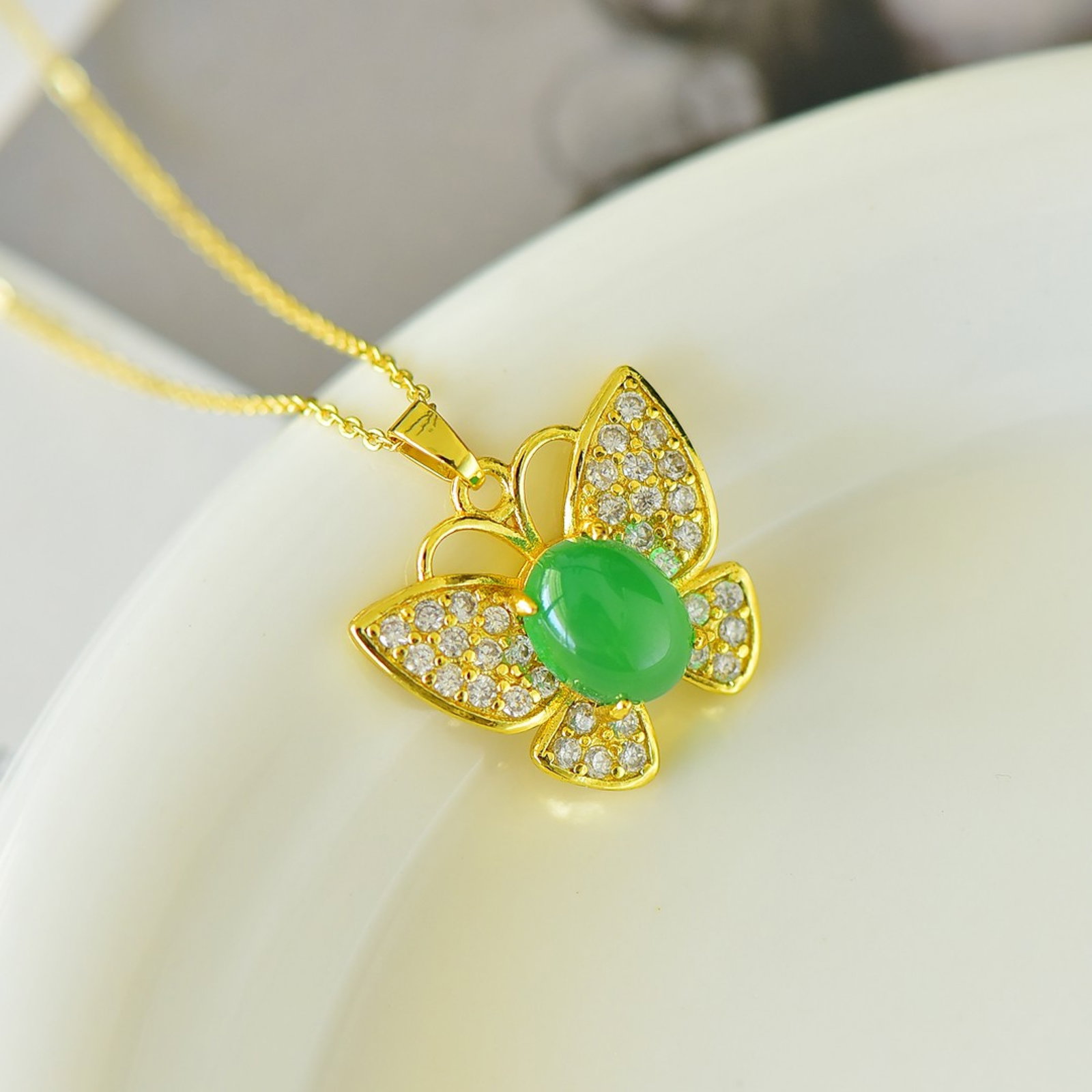 An Exquisite Butterfly Pendant,Inlaid Diamond - 4