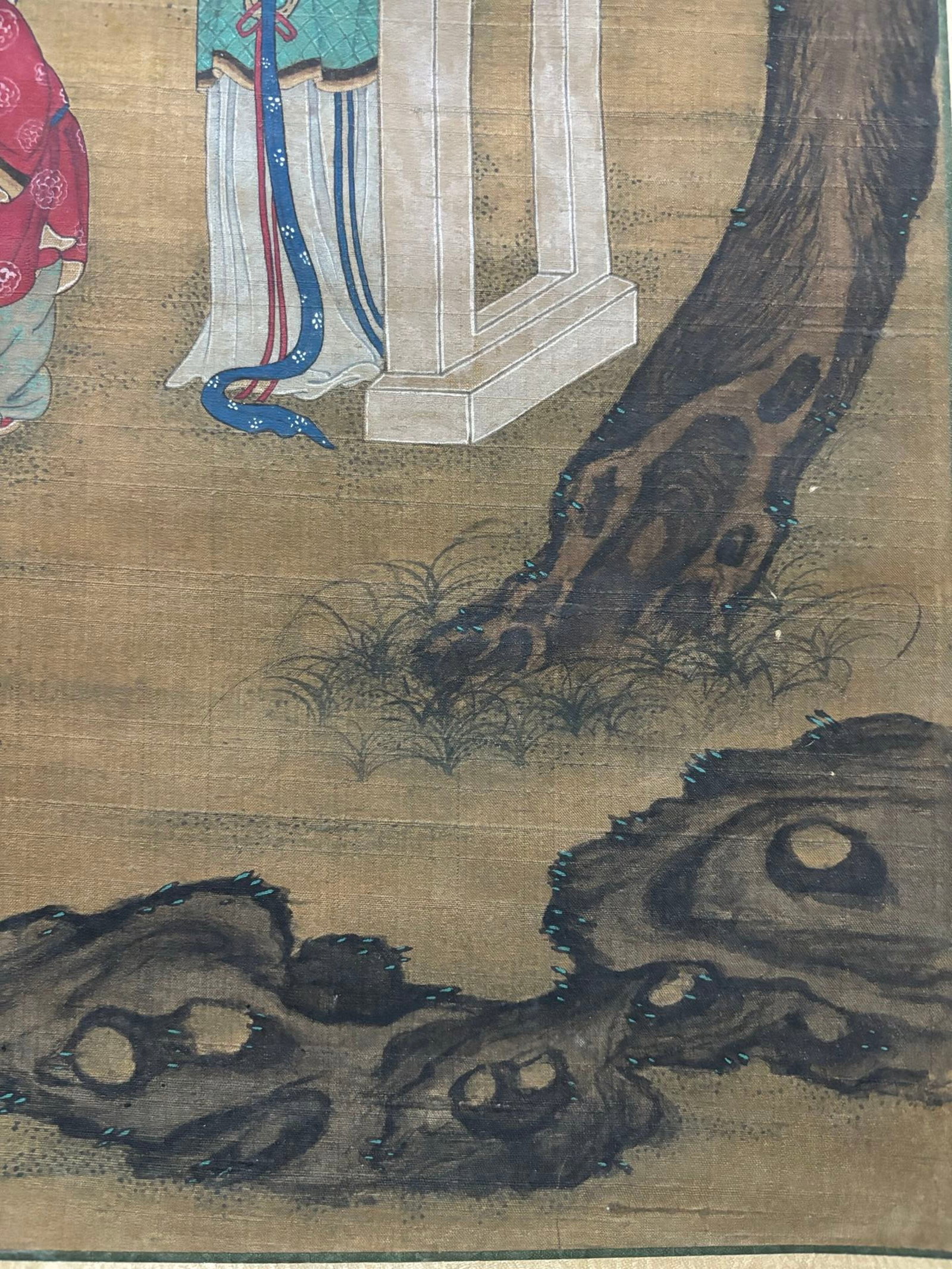 A Chinese Vertical Scroll Ink Painting of Character and Story on Silk,Leng Mei - 8