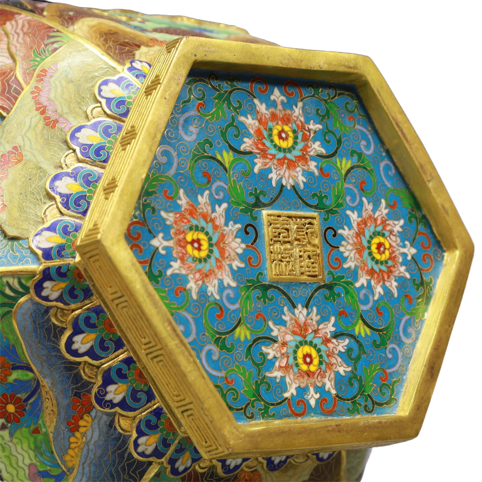 A Huge Cloisonne Figure,Deer and Crane Pattern Vase, - 9