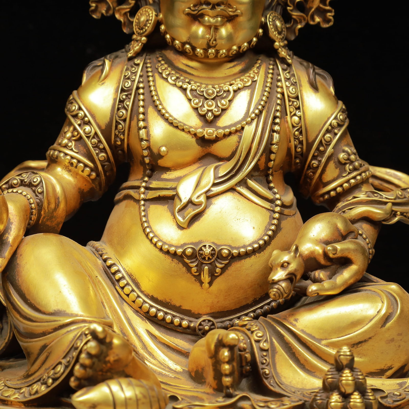 A Solemn Gilt Bronze Statue of Mammon - 3