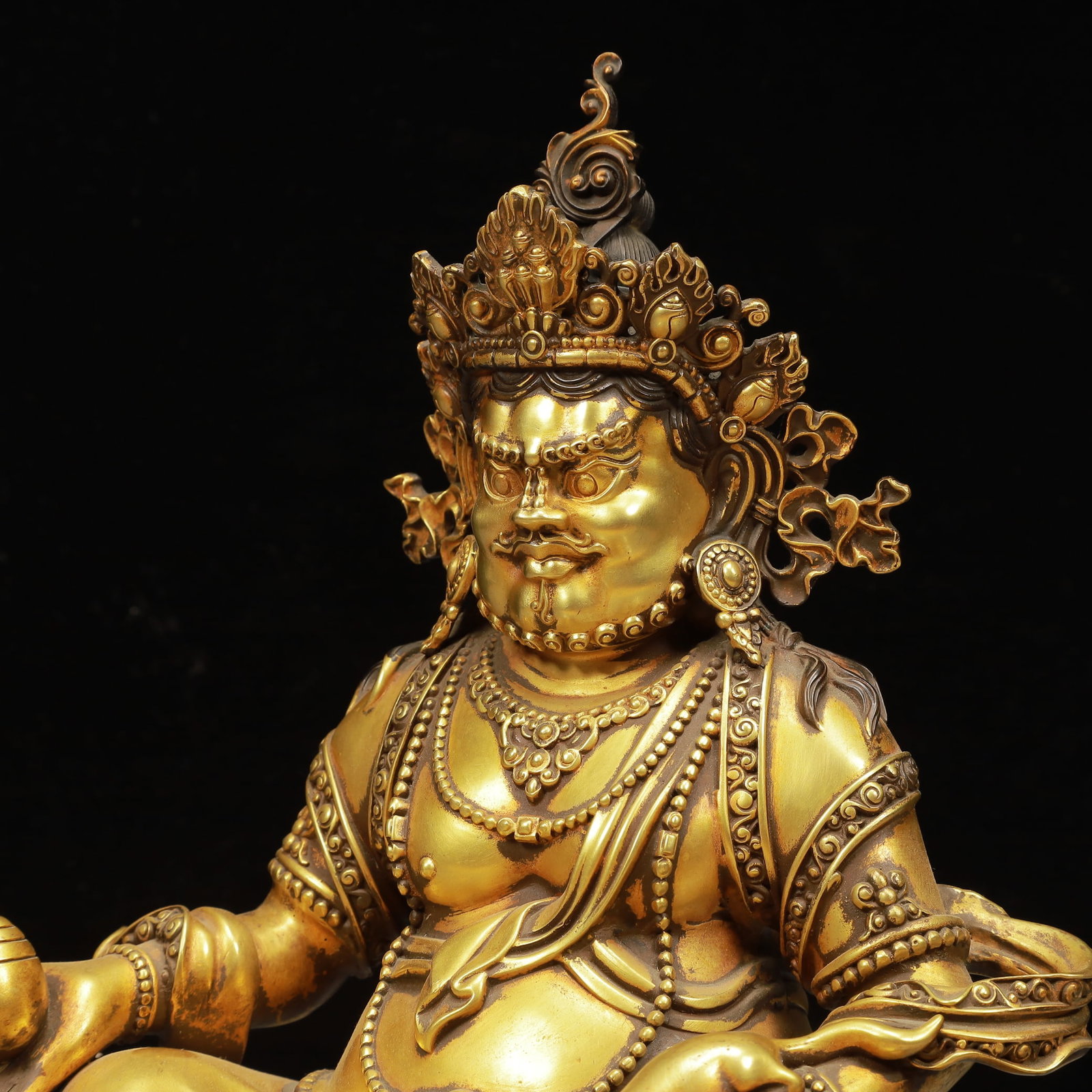A Solemn Gilt Bronze Statue of Mammon - 6
