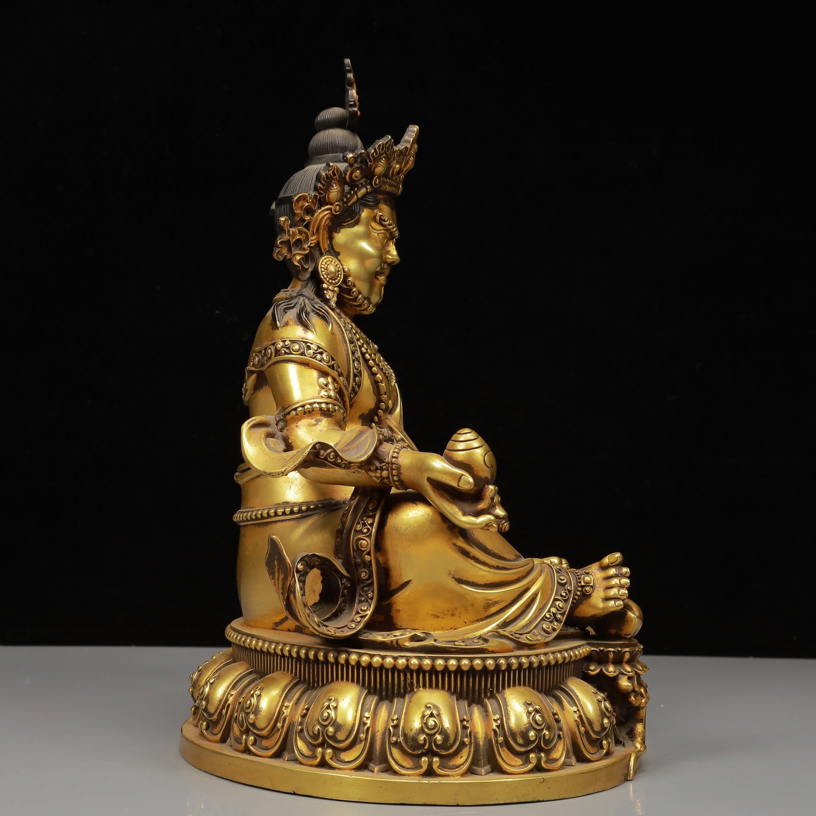 A Solemn Gilt Bronze Statue of Mammon - 9