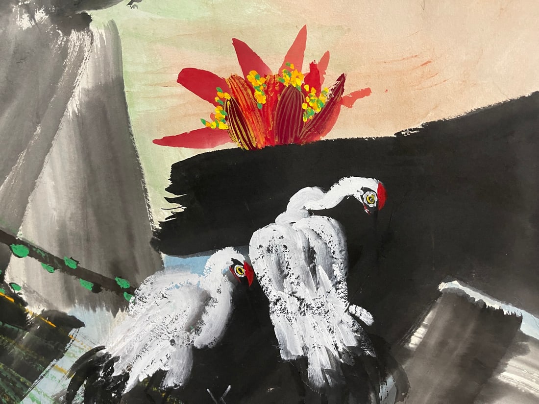 A Chinese Ink Painting of Flower and Bird on Paper,Huang Yongyu - 10