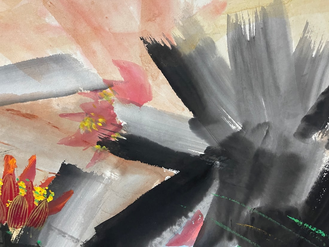 A Chinese Ink Painting of Flower and Bird on Paper,Huang Yongyu - 6