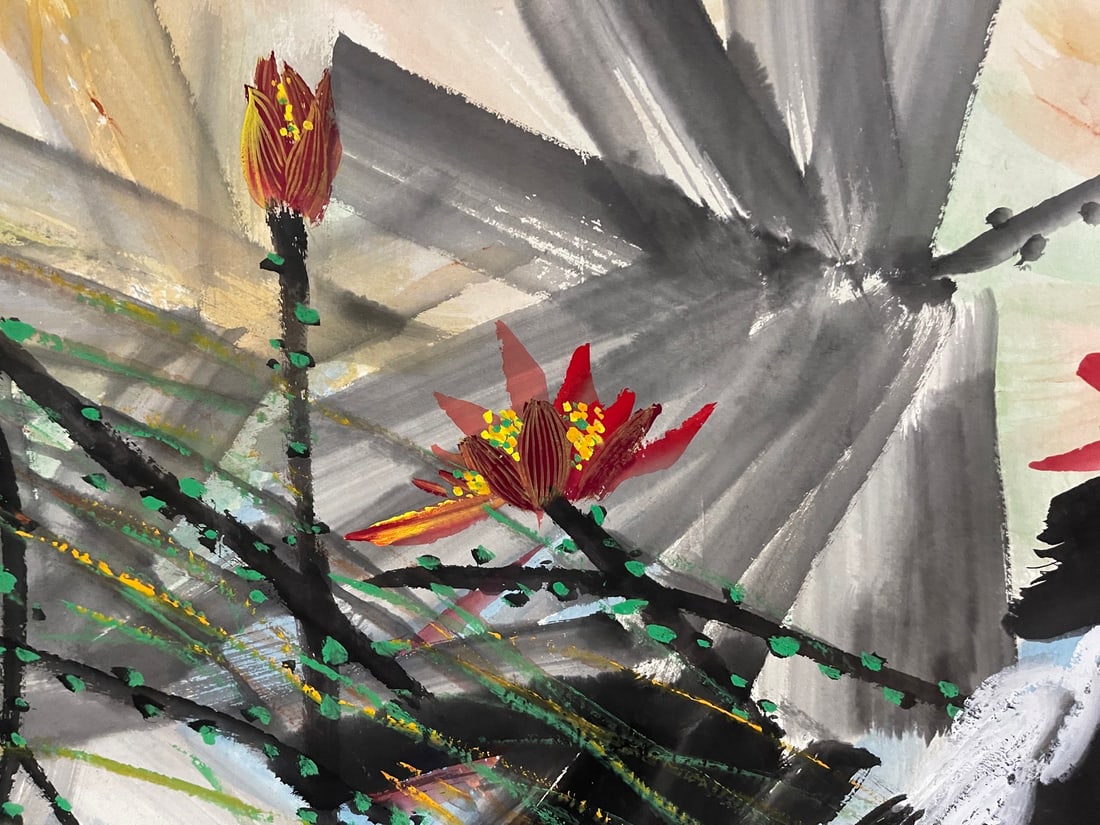 A Chinese Ink Painting of Flower and Bird on Paper,Huang Yongyu - 9