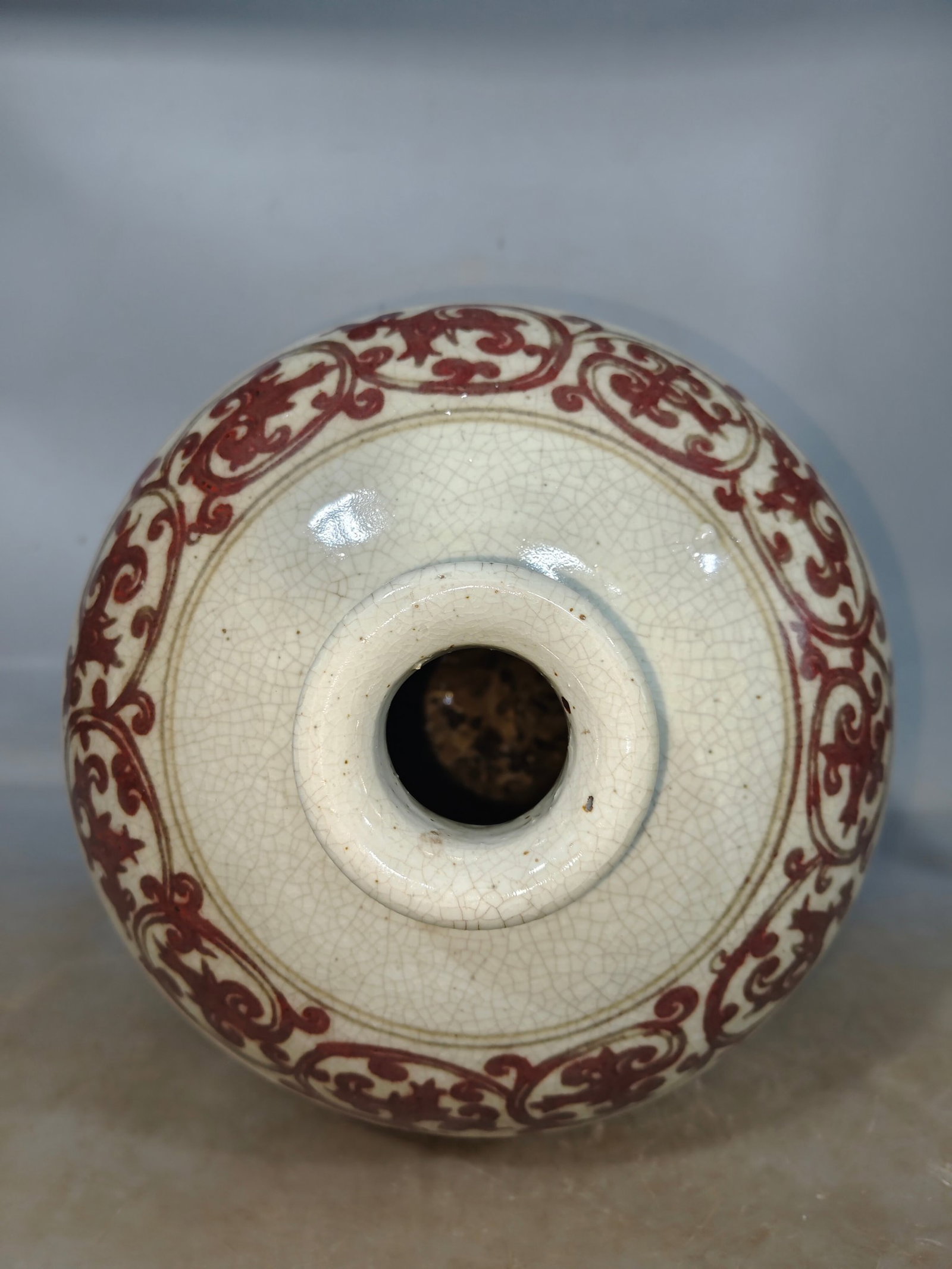 A Huge Underglaze-Red Auspicious Cloud,Dragon and Phoenix Pattern Vase - 4