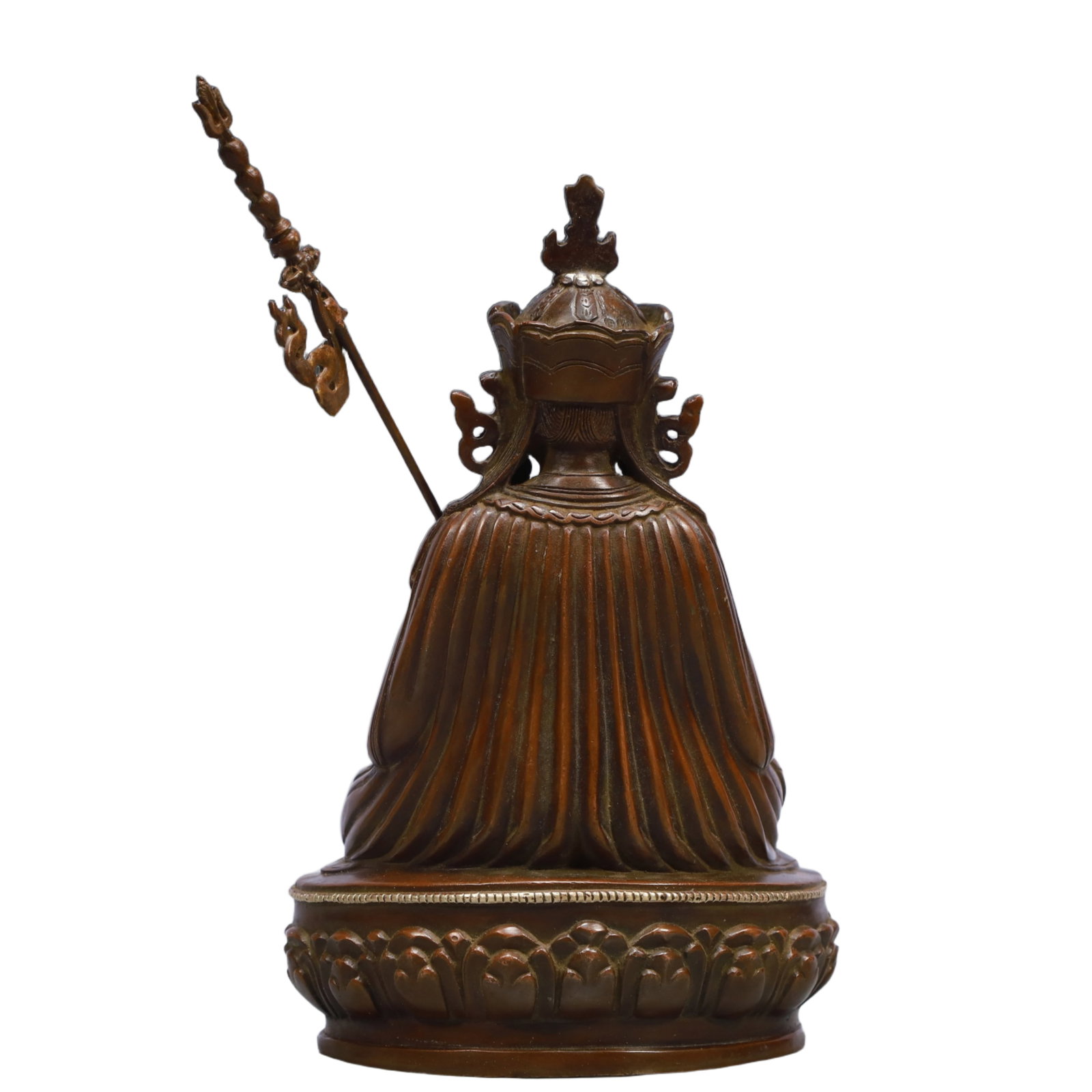 A Solemn Gilt Bronze Statue of Padma Sambhava - 7