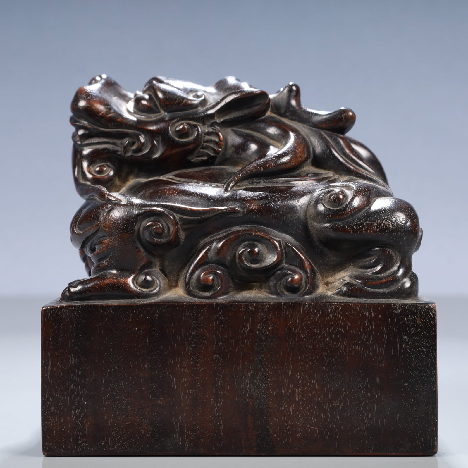 An Exquisite Zitanwood Dragon Pattern Seal - 3