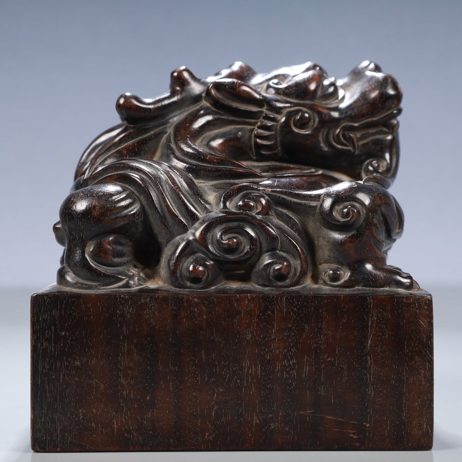 An Exquisite Zitanwood Dragon Pattern Seal - 5