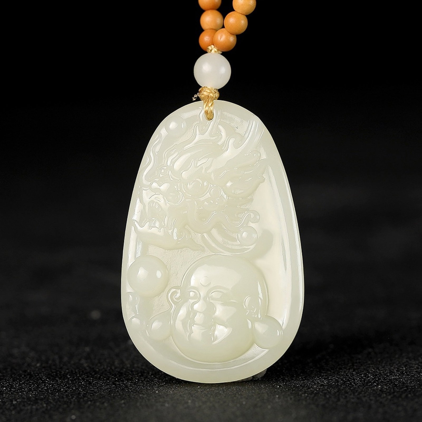 An Exquisite White Jade Statue of Maitreya Buddha Pendant: Estimated Value:400-800 An Exquisite White Jade Statue of Maitreya Buddha Pendant,Size:38mmx25mmx8mm 白玉弥勒佛像挂件