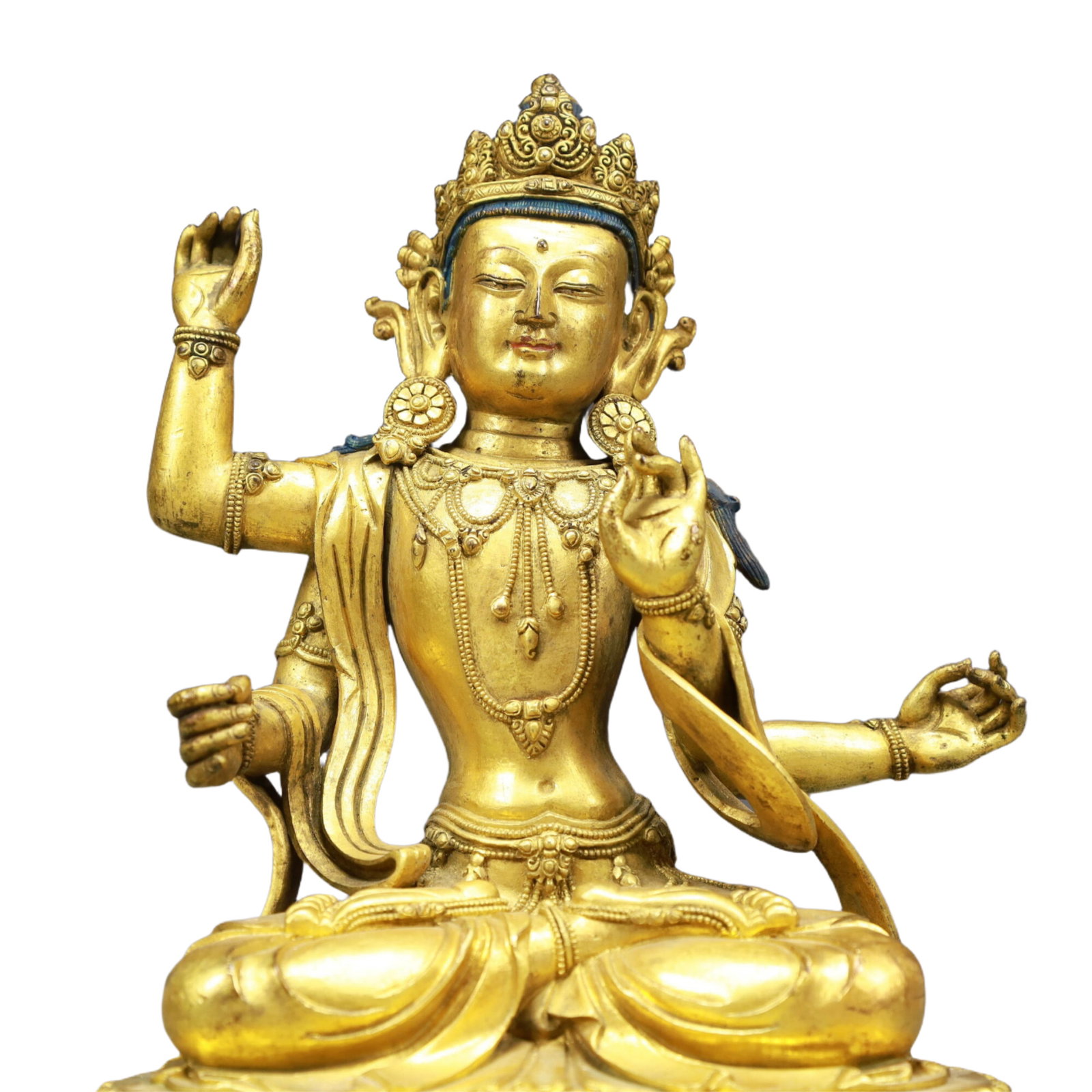 A Solemn Gilt Bronze Statue of Tara - 2