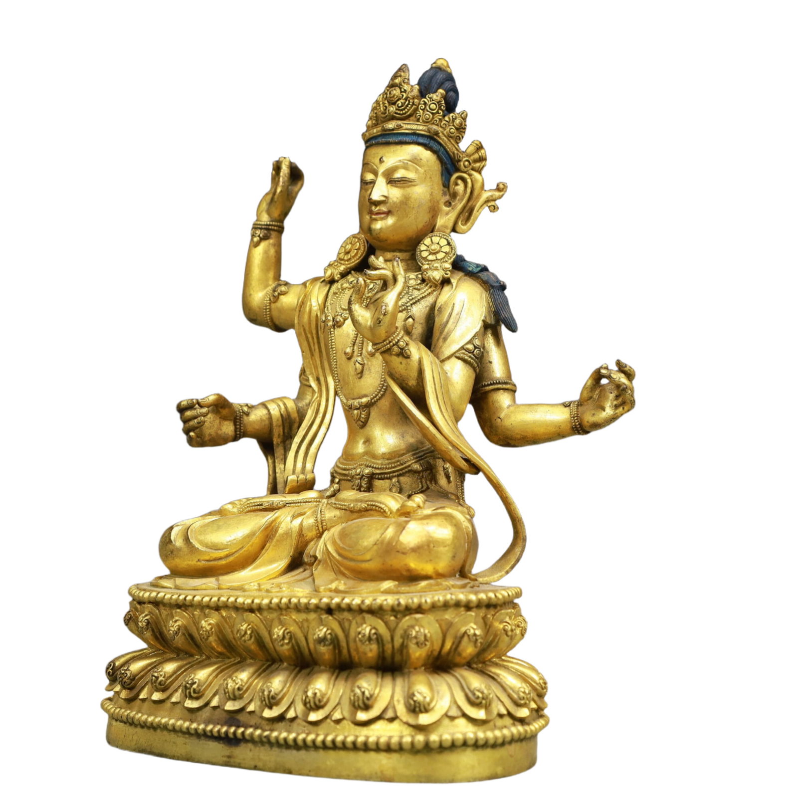 A Solemn Gilt Bronze Statue of Tara - 4