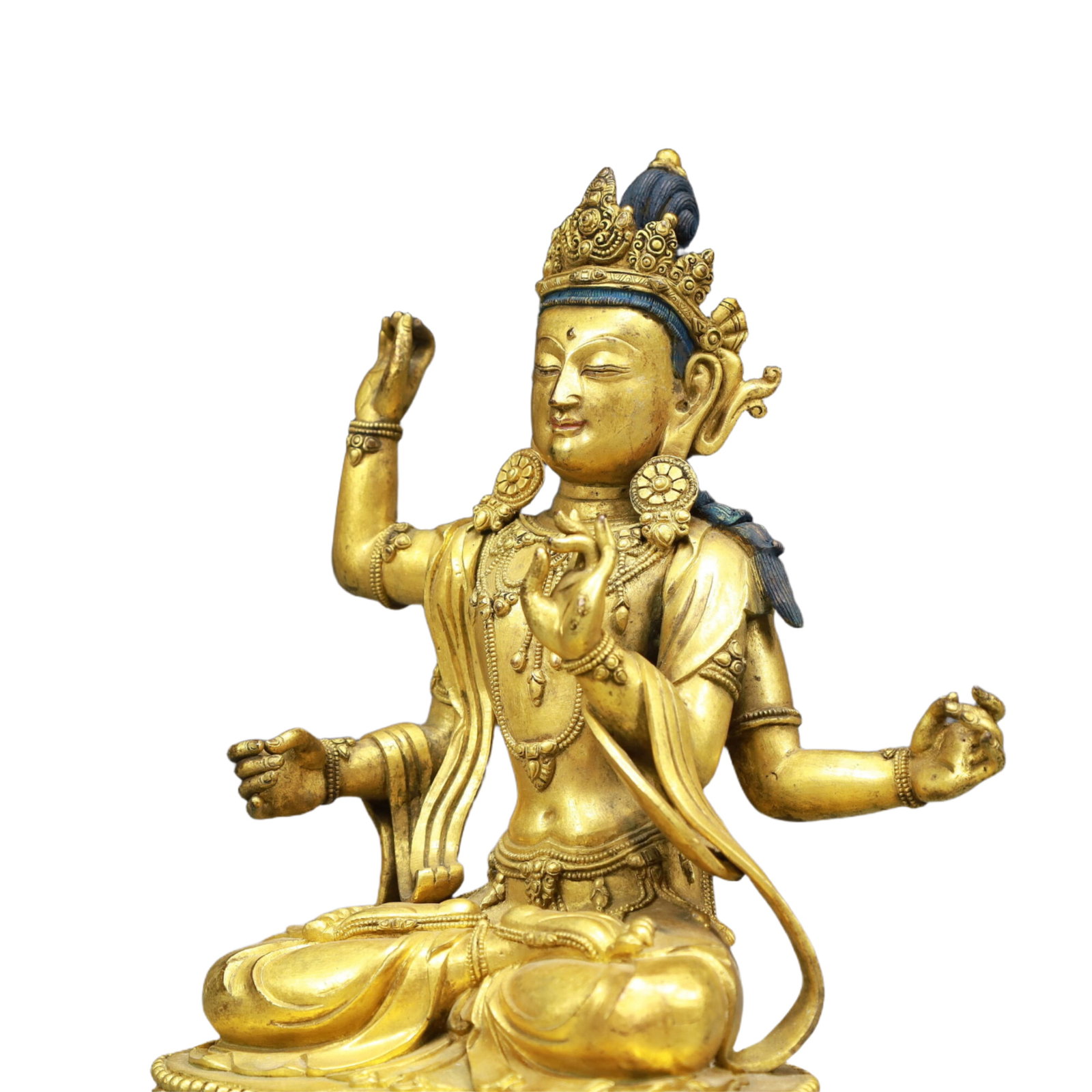 A Solemn Gilt Bronze Statue of Tara - 5