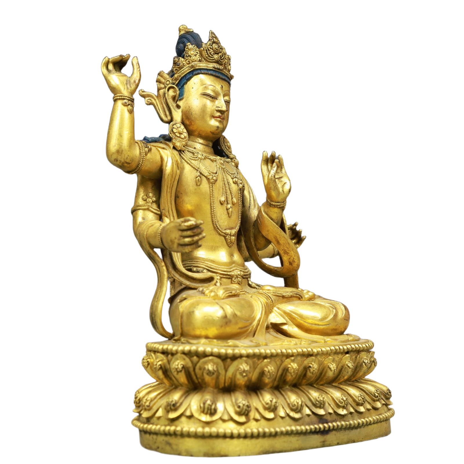 A Solemn Gilt Bronze Statue of Tara - 6