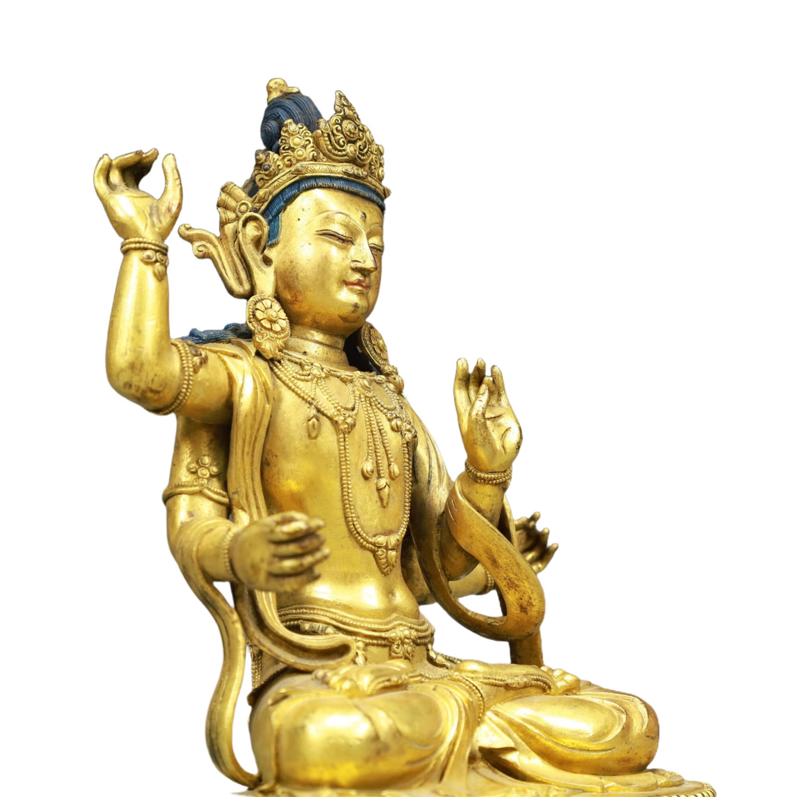 A Solemn Gilt Bronze Statue of Tara - 7