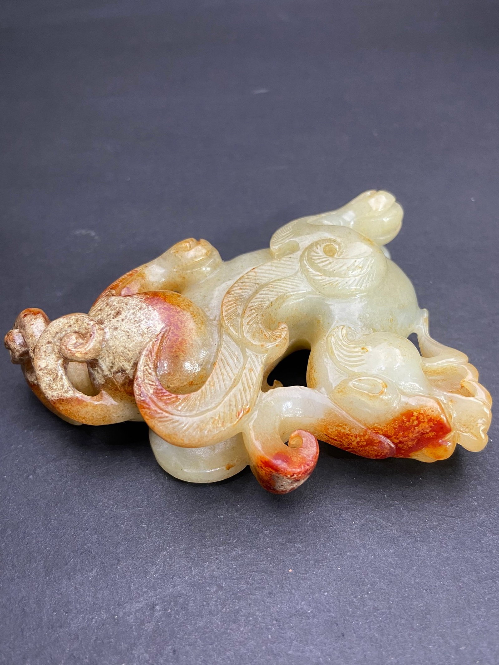 An Exquisite White Jade Auspicious Beast Hand Piece - 3