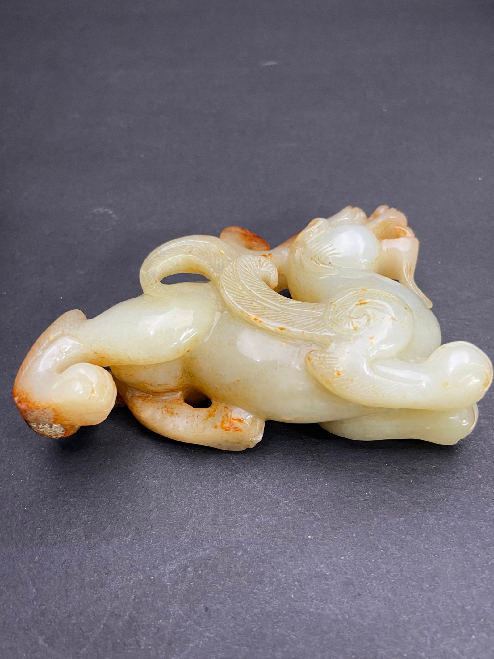 An Exquisite White Jade Auspicious Beast Hand Piece - 6