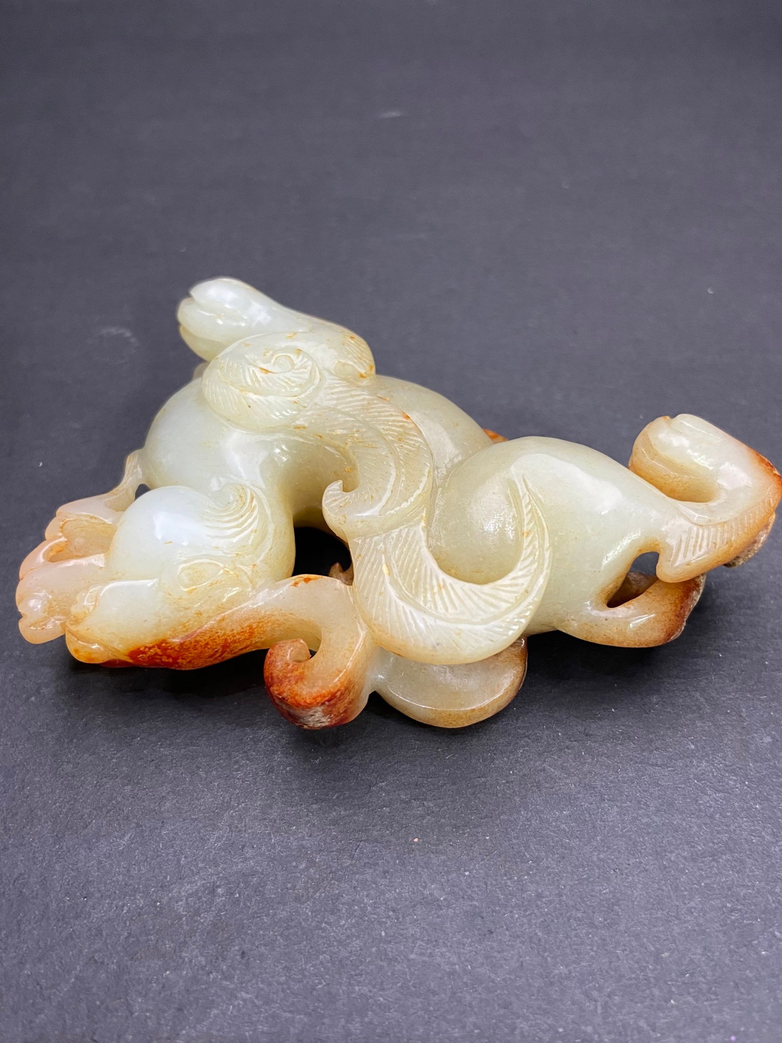 An Exquisite White Jade Auspicious Beast Hand Piece - 7
