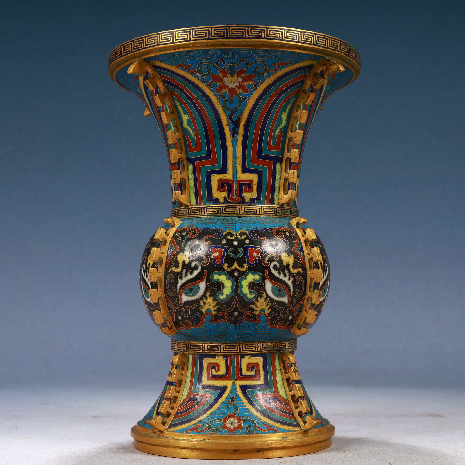 A Pair of Exquisite Cloisonne Beast-Face Pattern Vases - 10