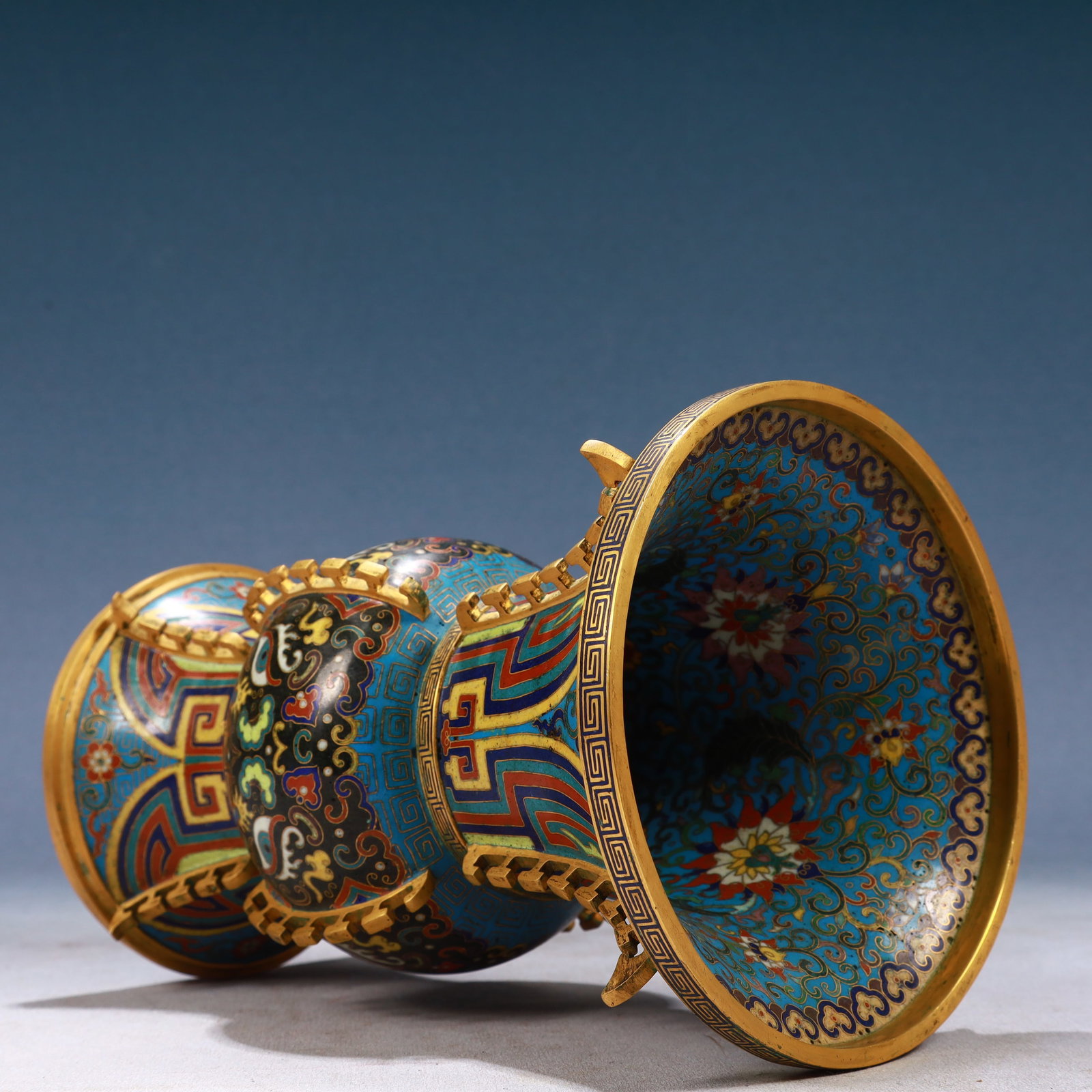 A Pair of Exquisite Cloisonne Beast-Face Pattern Vases - 13