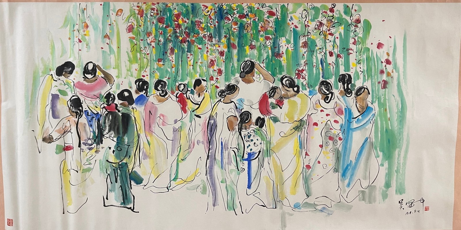 A Chinese Ink Painting of Figure on Paper,Wu Guanzhong - 2