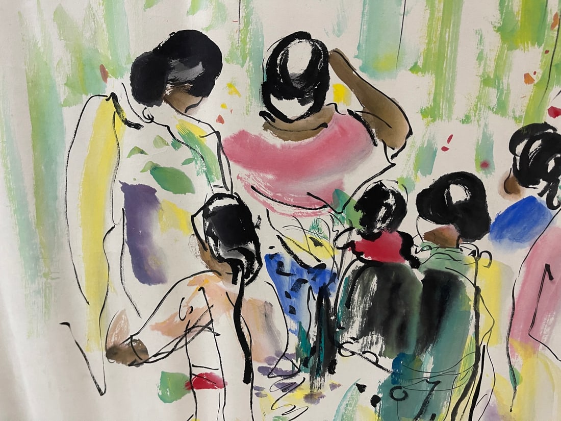 A Chinese Ink Painting of Figure on Paper,Wu Guanzhong - 4