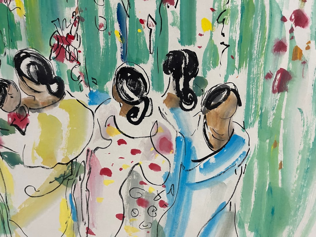 A Chinese Ink Painting of Figure on Paper,Wu Guanzhong - 7