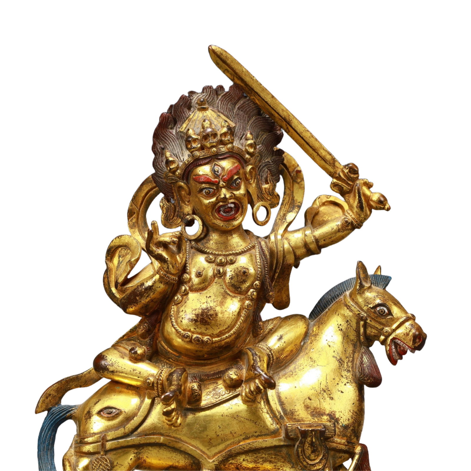 A Pair of Solemn Gilt Bronze Statue of Vajra - 12