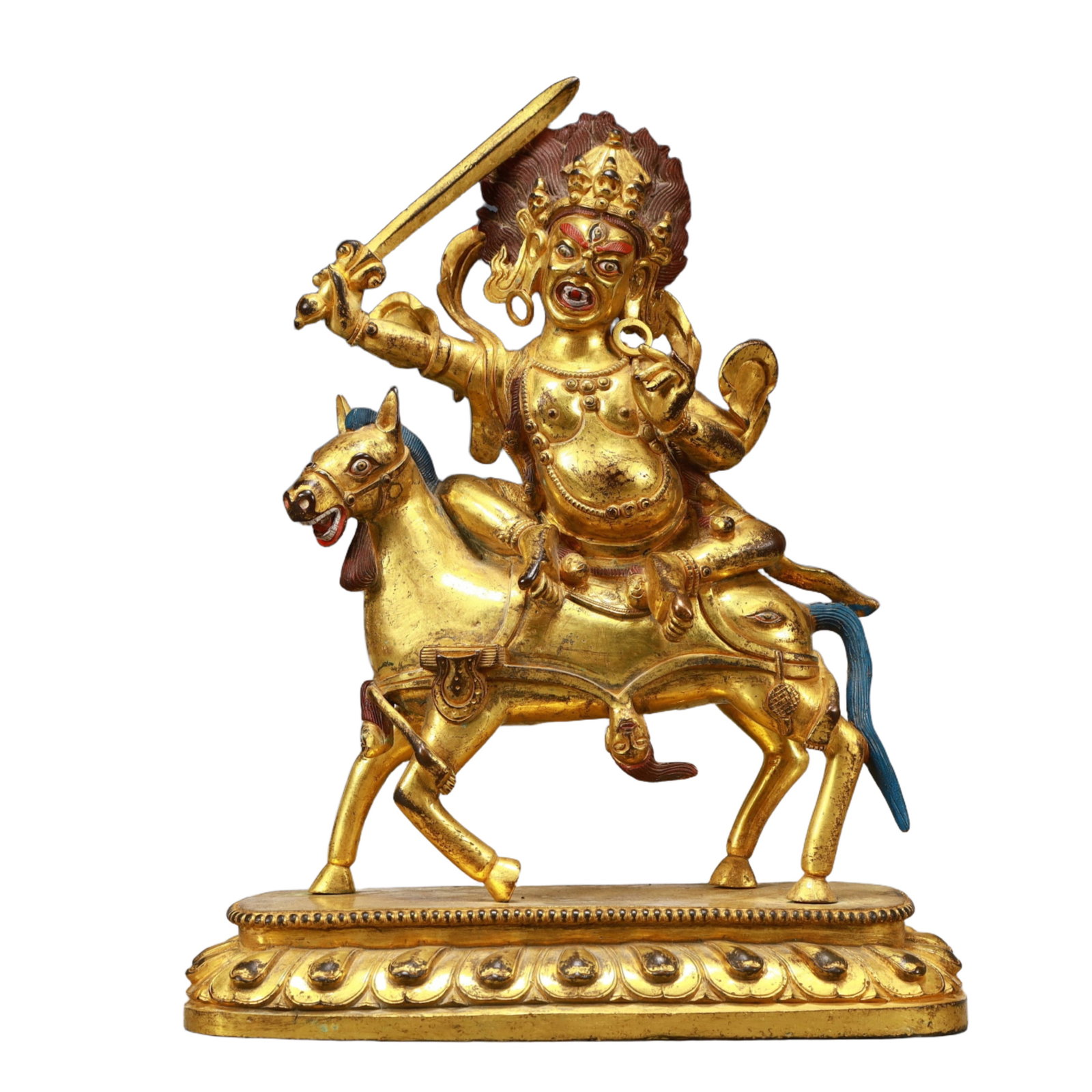 A Pair of Solemn Gilt Bronze Statue of Vajra - 2
