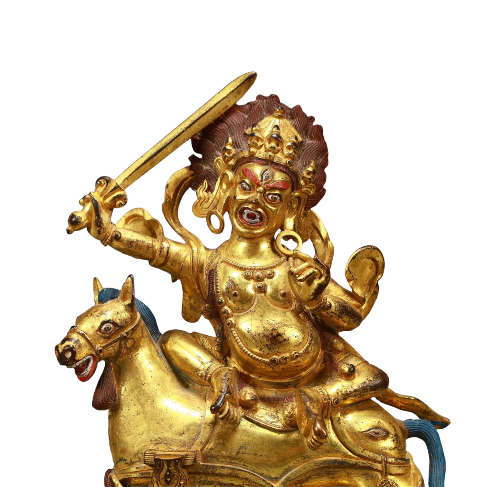 A Pair of Solemn Gilt Bronze Statue of Vajra - 3