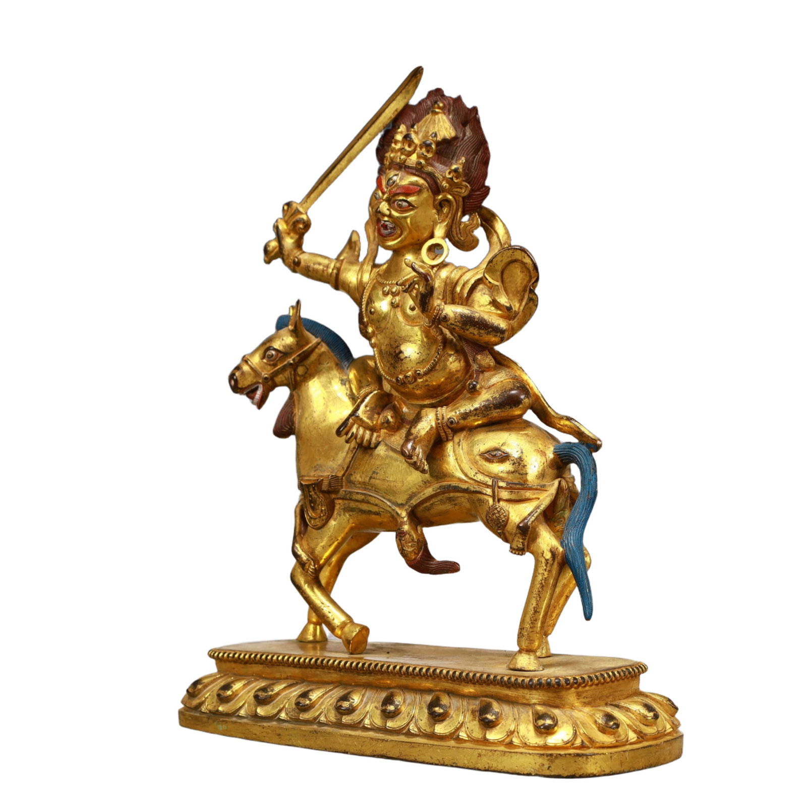 A Pair of Solemn Gilt Bronze Statue of Vajra - 5