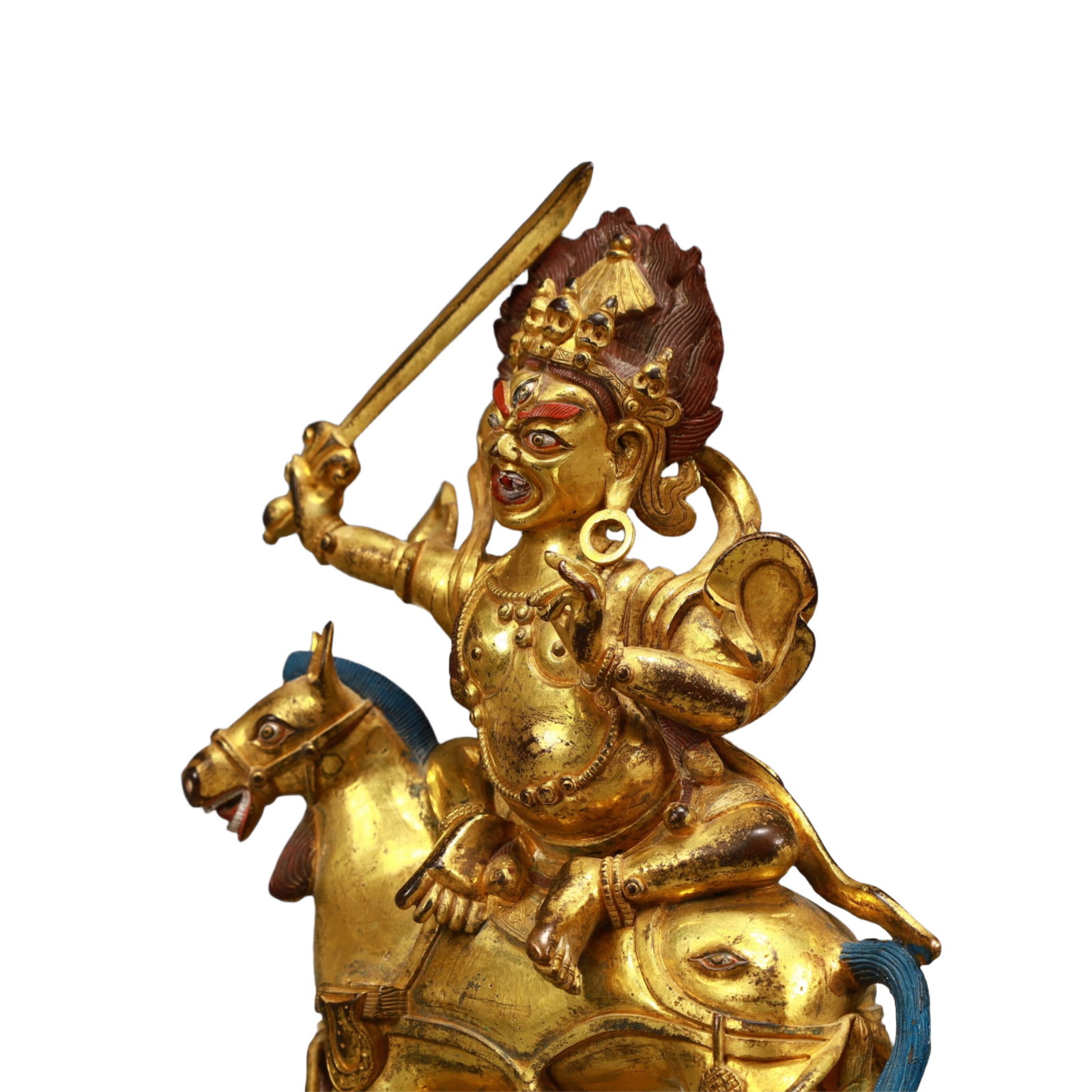 A Pair of Solemn Gilt Bronze Statue of Vajra - 6
