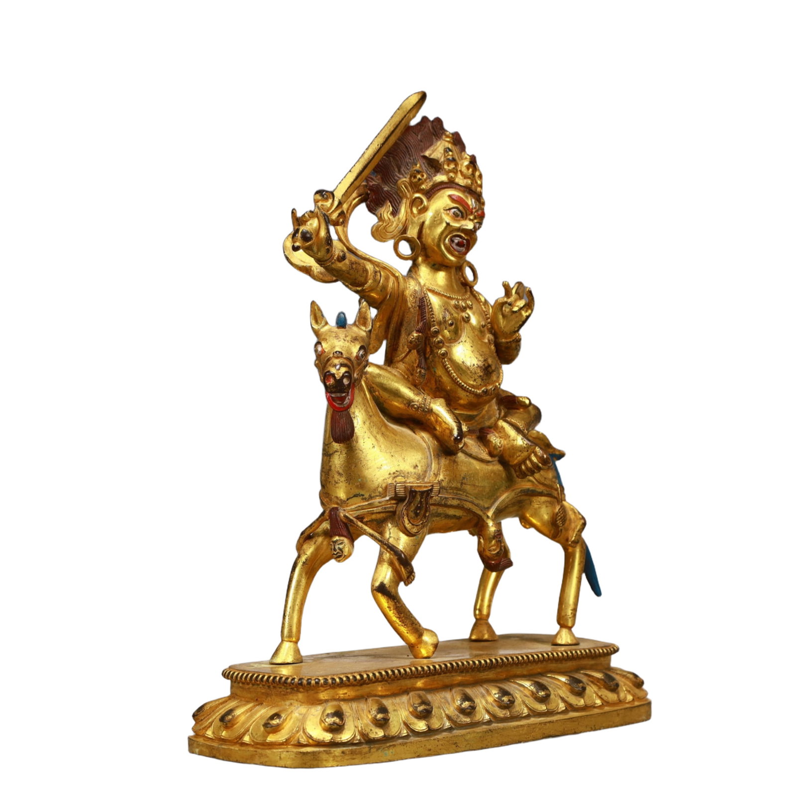 A Pair of Solemn Gilt Bronze Statue of Vajra - 7