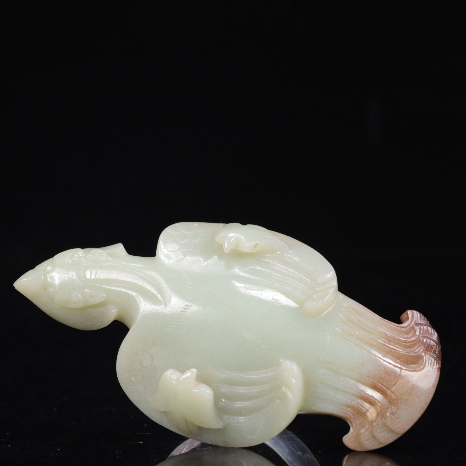 An Exquisite White Jade Phoenix Ornament - 14
