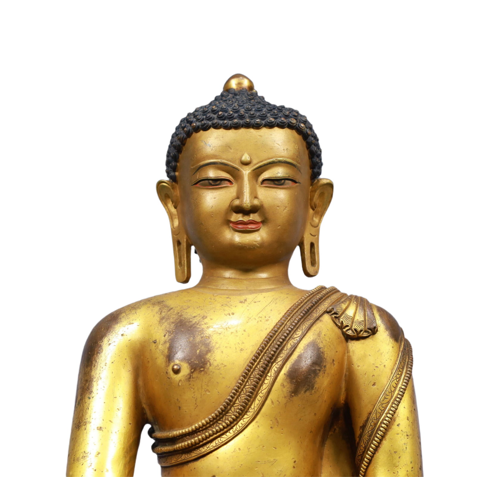 A Solemn Gilt Bronze Statue of Sakyamuni - 3