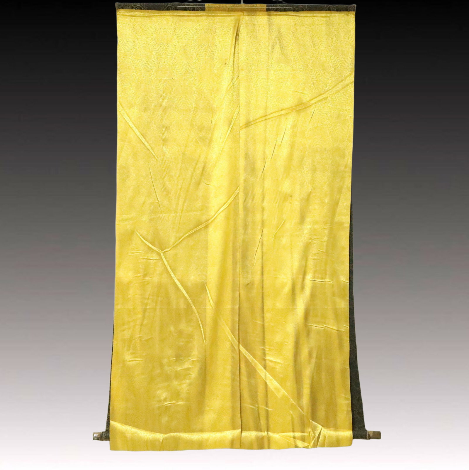 A Rare Brocade Painted Color Statue of Manjusri Tangka - 9