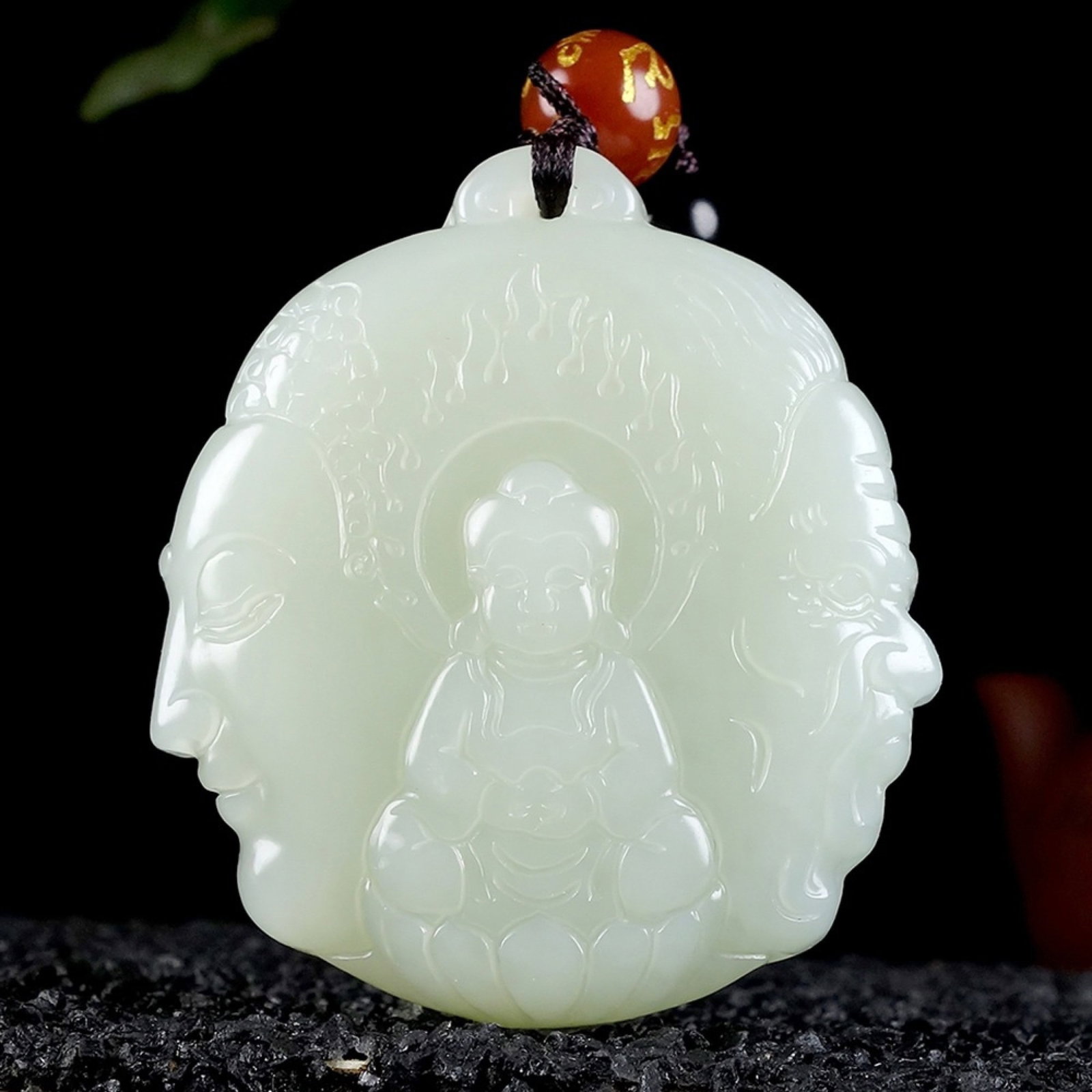An Exquisite White Jade Buddha Statue Pendant: Estimated Value:800-1600 An Exquisite White Jade Buddha Statue Pendant,Size:43mmx38mmx9mm 白玉佛像挂件