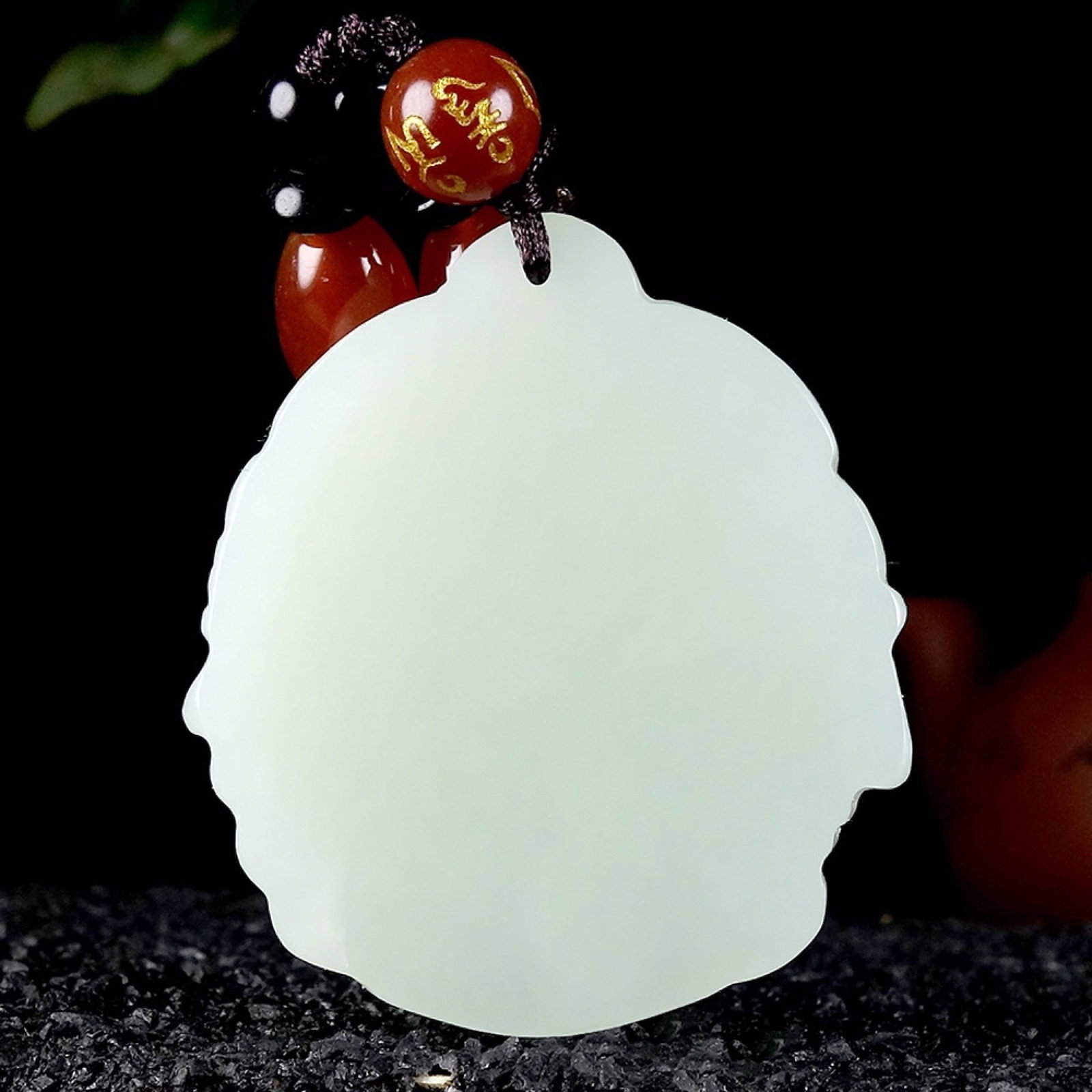 An Exquisite White Jade Buddha Statue Pendant - 4